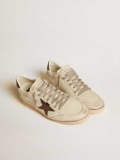 Ball Star en résille et en cuir avec étoile et contrefort en cuir lamé