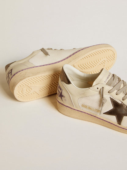Ball Star en résille et en cuir avec étoile et contrefort en cuir lamé