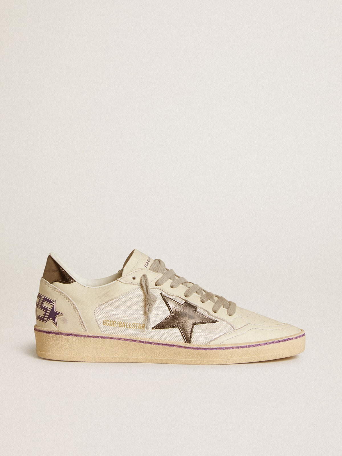 Ball Star en résille et en cuir avec étoile et contrefort en cuir lamé