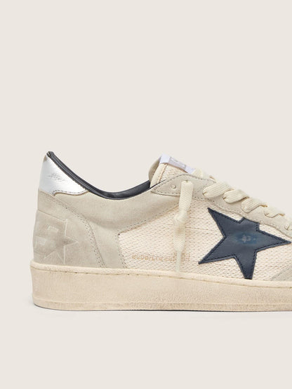 Ball Star LTD femme en cuir velours gris avec étoile bleue et empiècements en crochet couleur crème