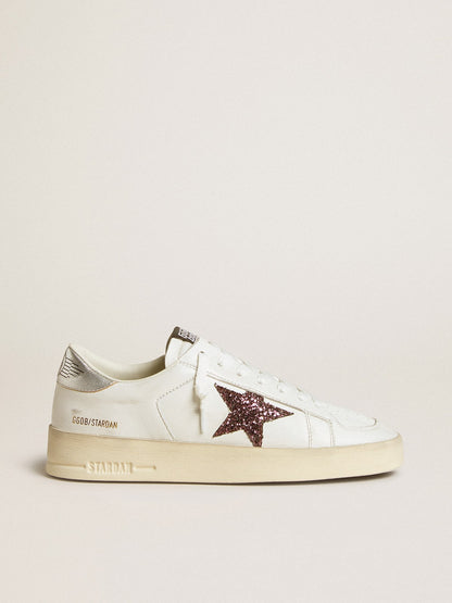 Stardan pour femme en cuir nappa avec étoile à paillettes et contrefort en cuir lamé