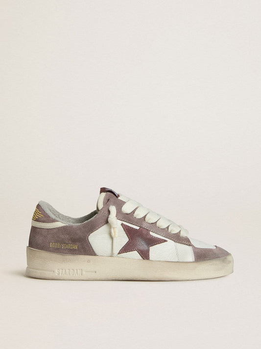 Stardan LTD pour femme en cuir nappa et cuir velours avec étoile en cuir velours mauve et contrefort en cuir velours lavande