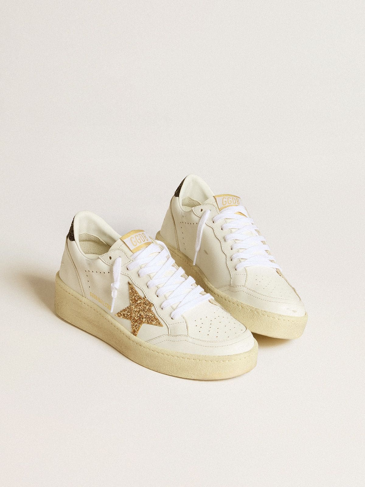 Ball Star pour femme en cuir blanc avec étoile et empiècement à paillettes