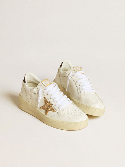 Ball Star pour femme en cuir blanc avec étoile et empiècement à paillettes