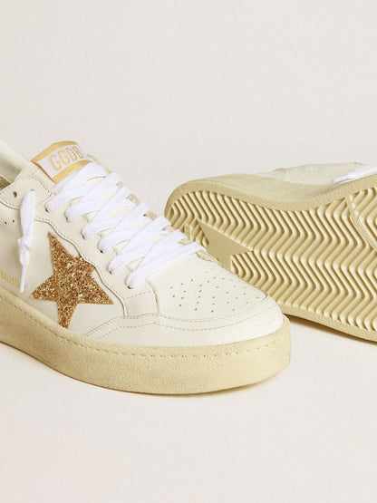 Ball Star pour femme en cuir blanc avec étoile et empiècement à paillettes