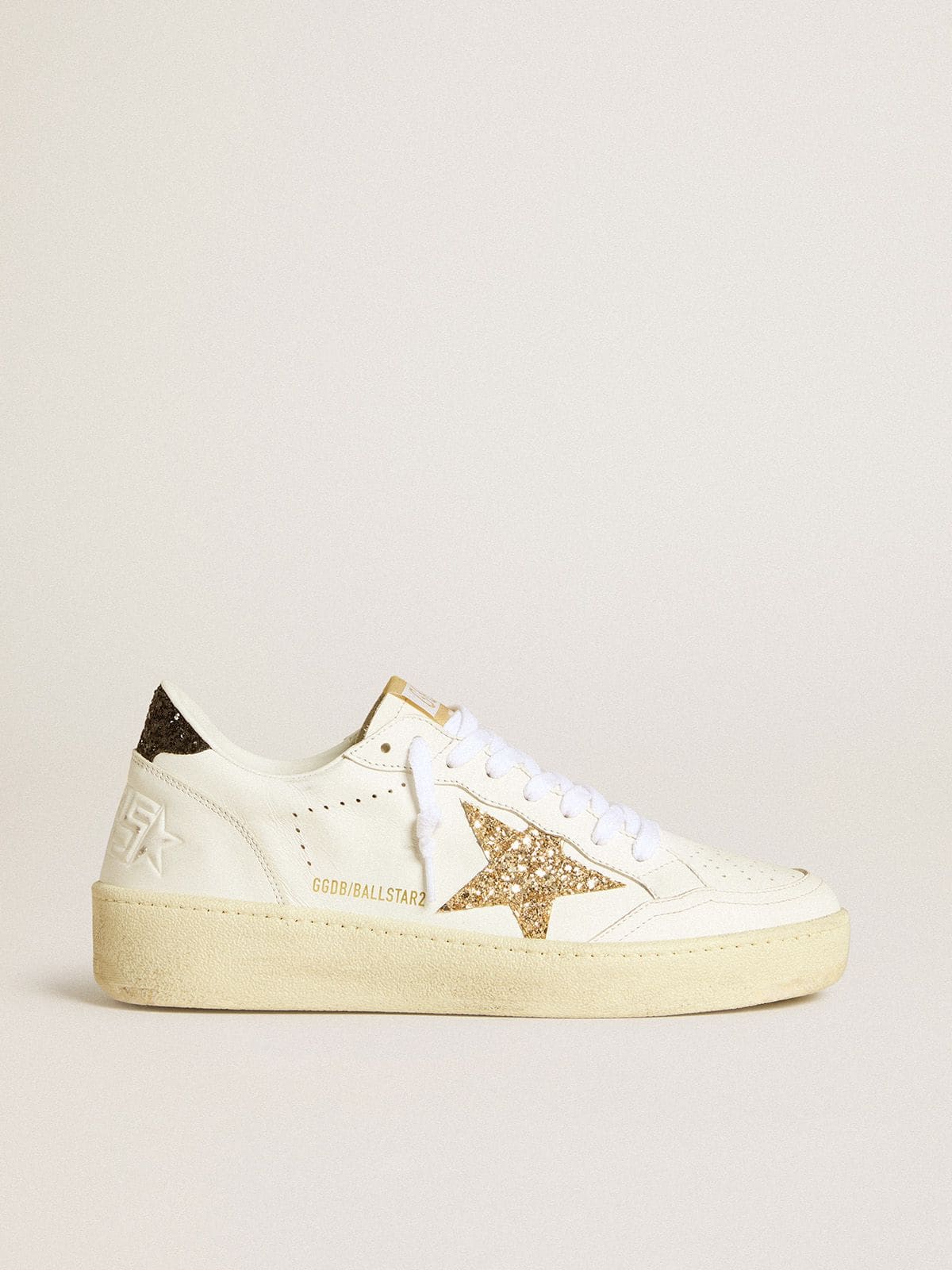 Ball Star pour femme en cuir blanc avec étoile et empiècement à paillettes
