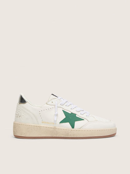 Ball Star pour femme avec étoile en cuir vert et contrefort en cuir lamé