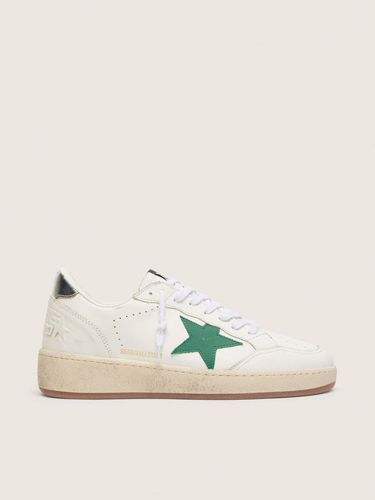 Ball Star pour femme avec étoile en cuir vert et contrefort en cuir lamé
