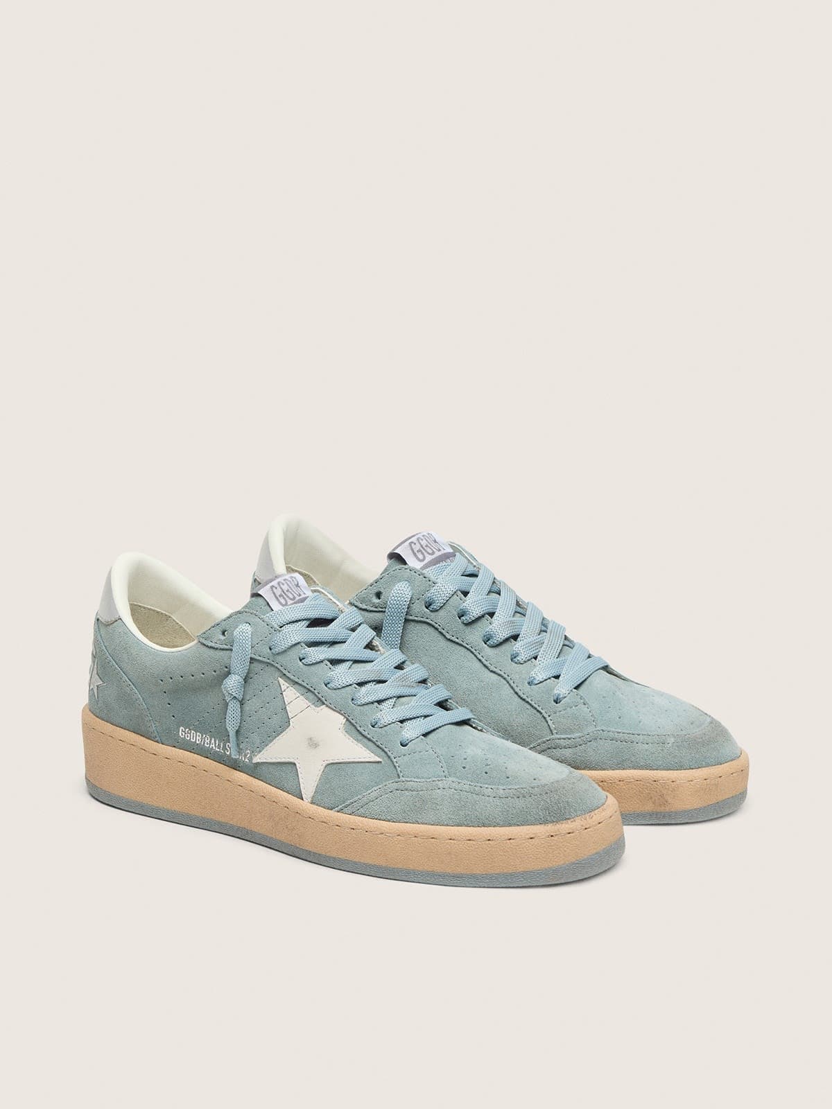 Ball Star femme en cuir velours bleu clair avec étoile blanche