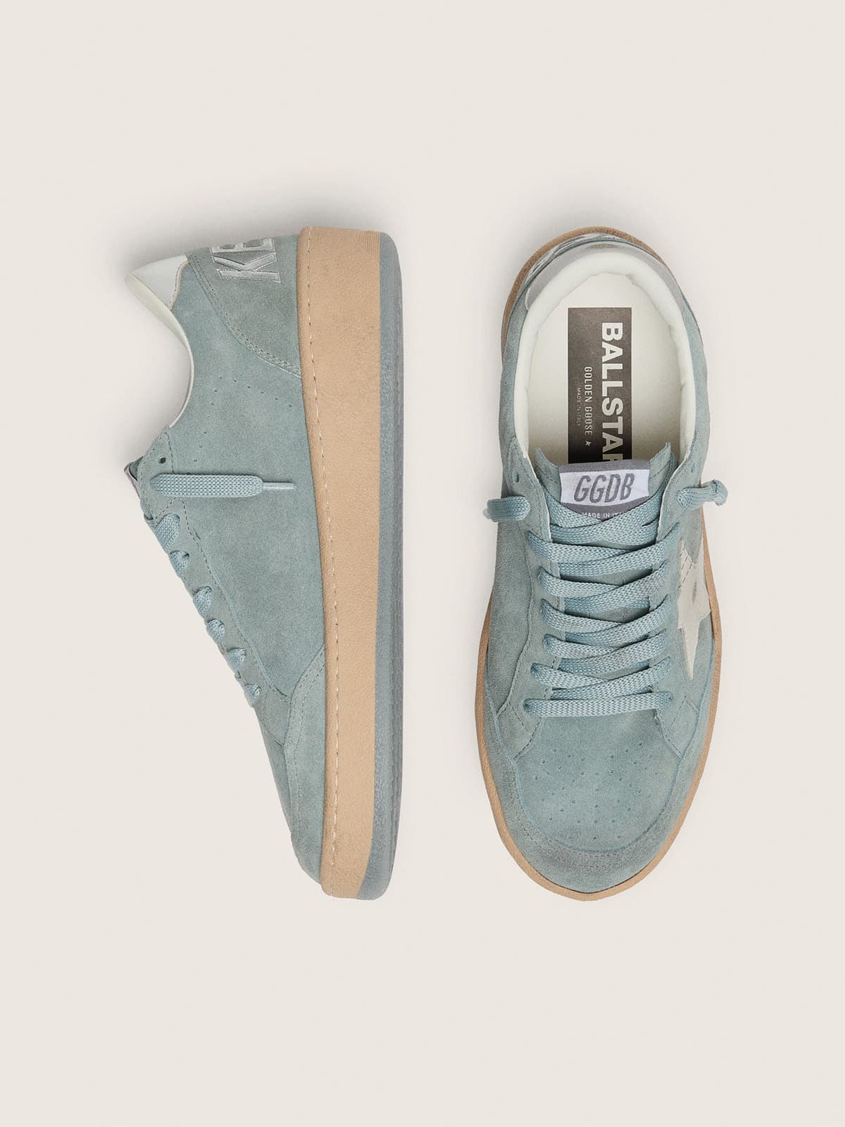 Ball Star femme en cuir velours bleu clair avec étoile blanche