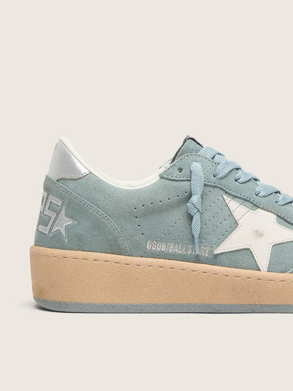 Ball Star femme en cuir velours bleu clair avec étoile blanche