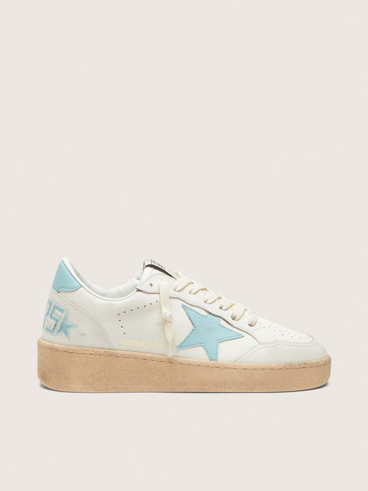 Ball Star femme en cuir blanc avec étoile bleu clair