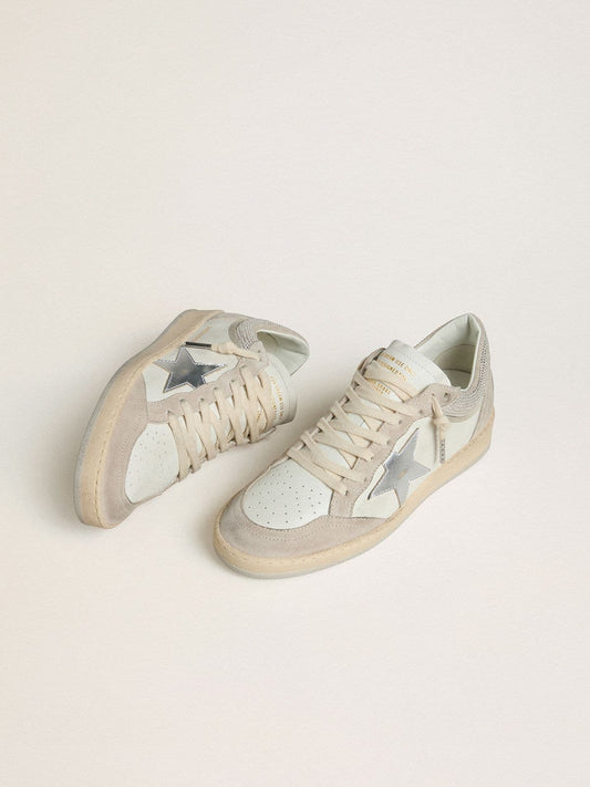 Ball Star LTD pour femme en cuir nappa et cuir velours avec étoile en cuir argenté et cristaux Swarovski