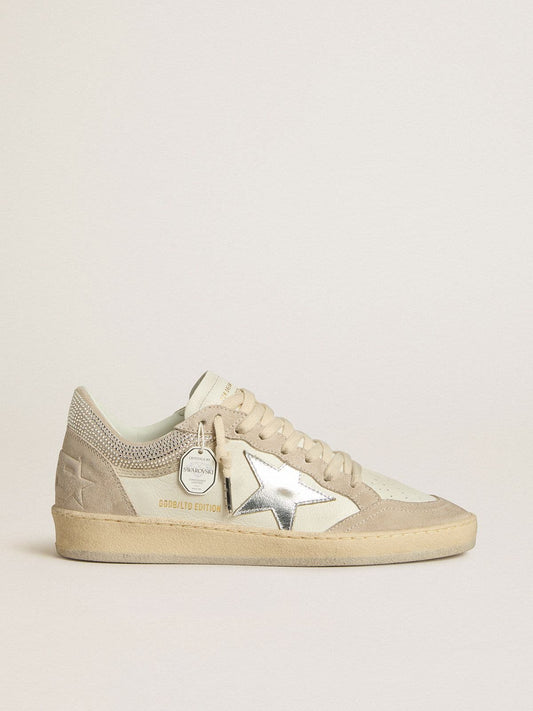 Ball Star LTD pour femme en cuir nappa et cuir velours avec étoile en cuir argenté et cristaux Swarovski
