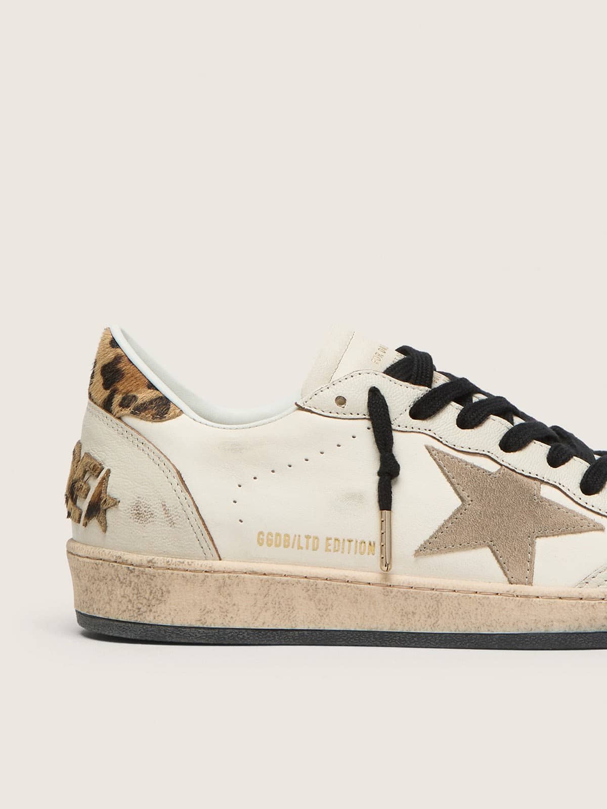 Ball Star Wishes pour femme avec étoile en cuir velours et contrefort en cuir façon poulain imprimé léopard