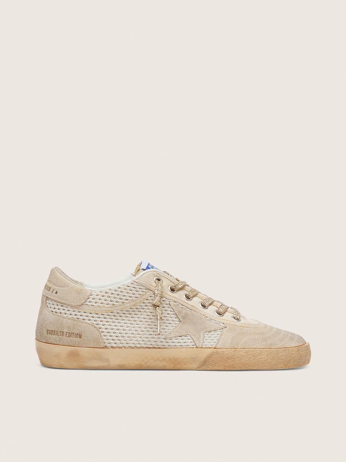 Super-Star LAB pour femme en résille avec étoile en daim beige