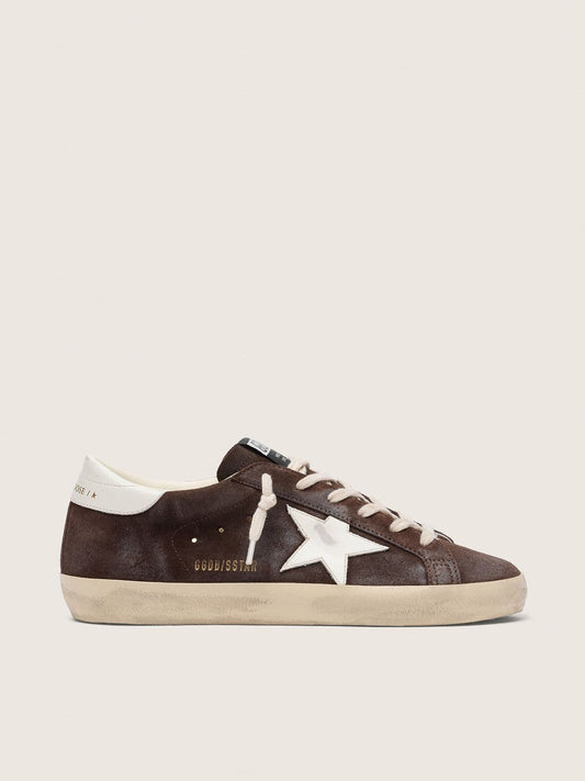 Super-Star pour femme en daim marron avec étoile blanche