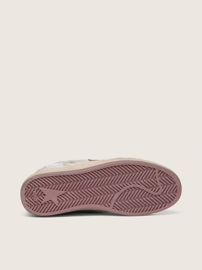 Ball Star LAB femme en nylon et cuir façon poulain blanc avec étoile argentée et empiècements lilas