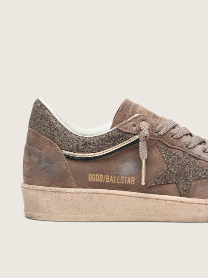 Ball Star femme en cuir velours marron avec étoile Swarovski marron